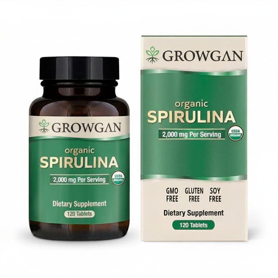 Premium Sperulina powder in a small Supplement Box
