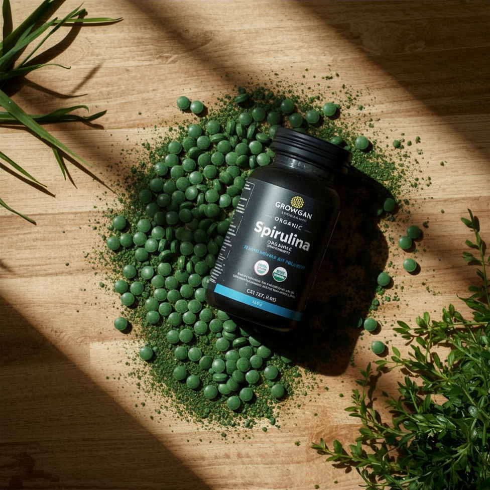 100% Pure Sperulina tablets.